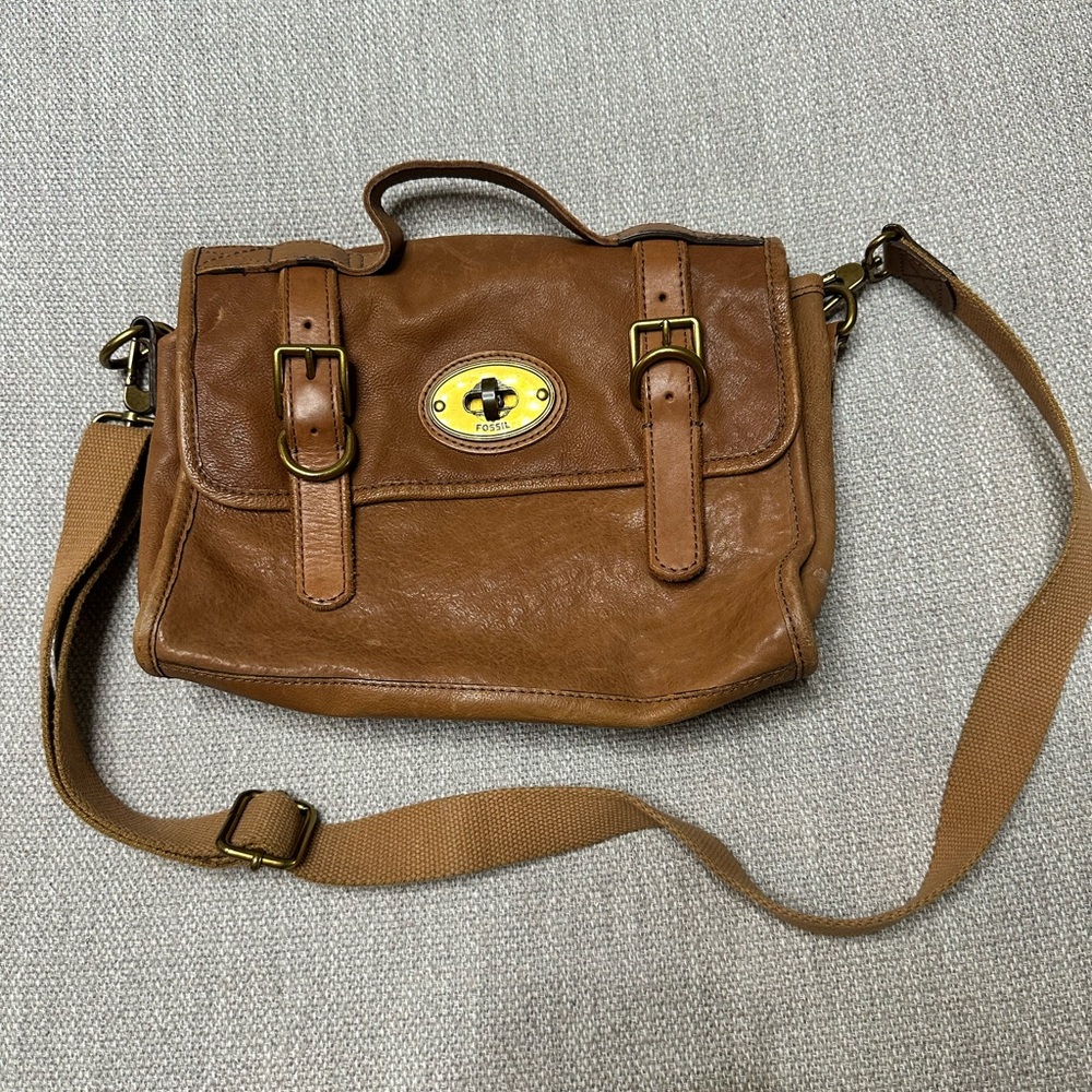 Fossil Brown Leather Men's Messenger Bag